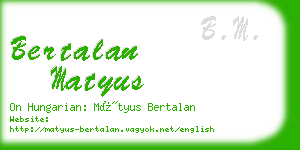 bertalan matyus business card